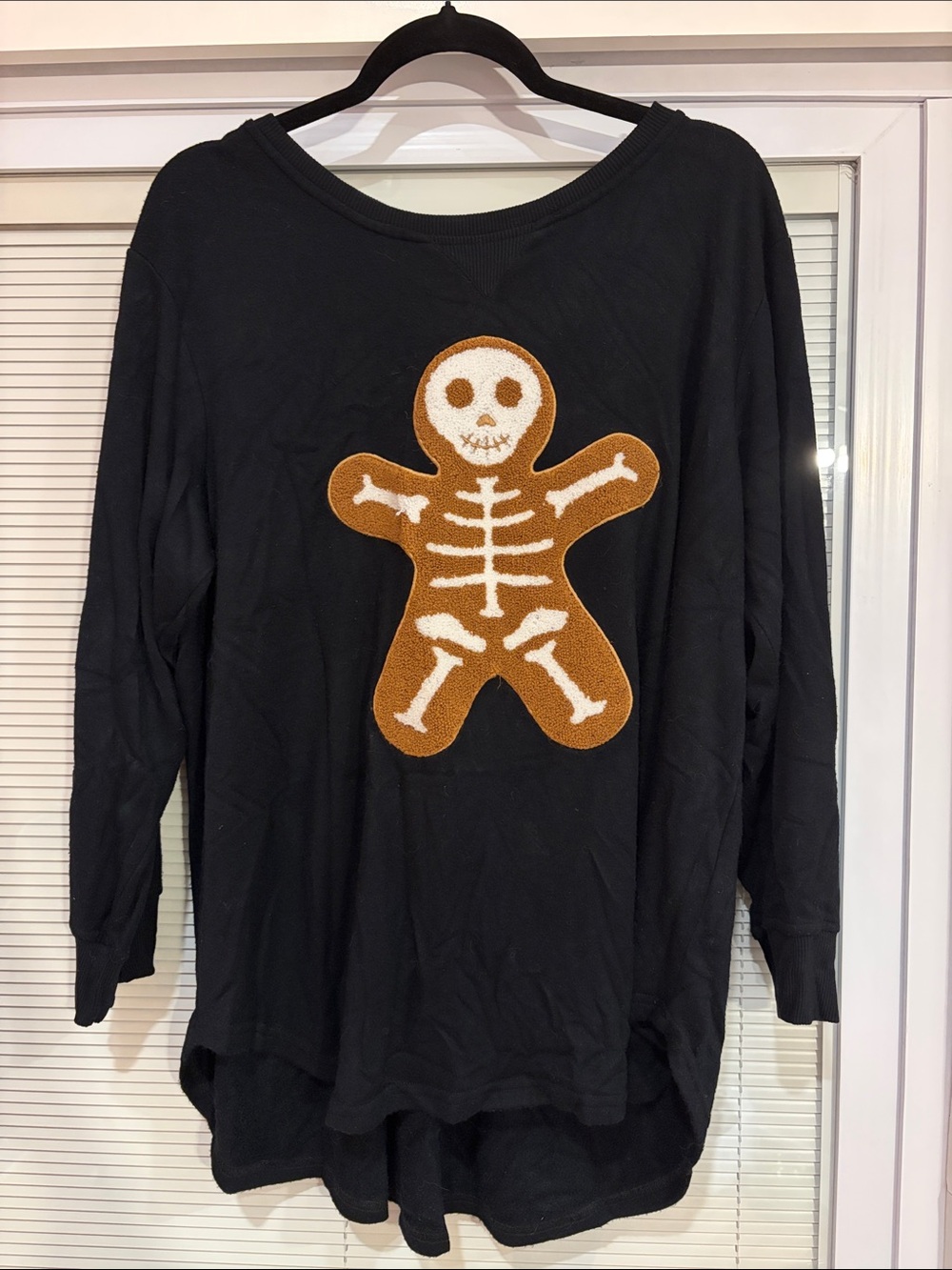 Jane + Delancey Black Gingerbread Skeleton Sweater Size 1X